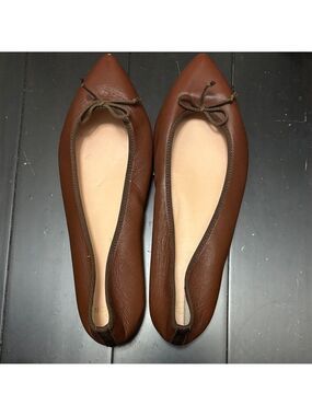 J. Crew Brown Leather Pointed Flats